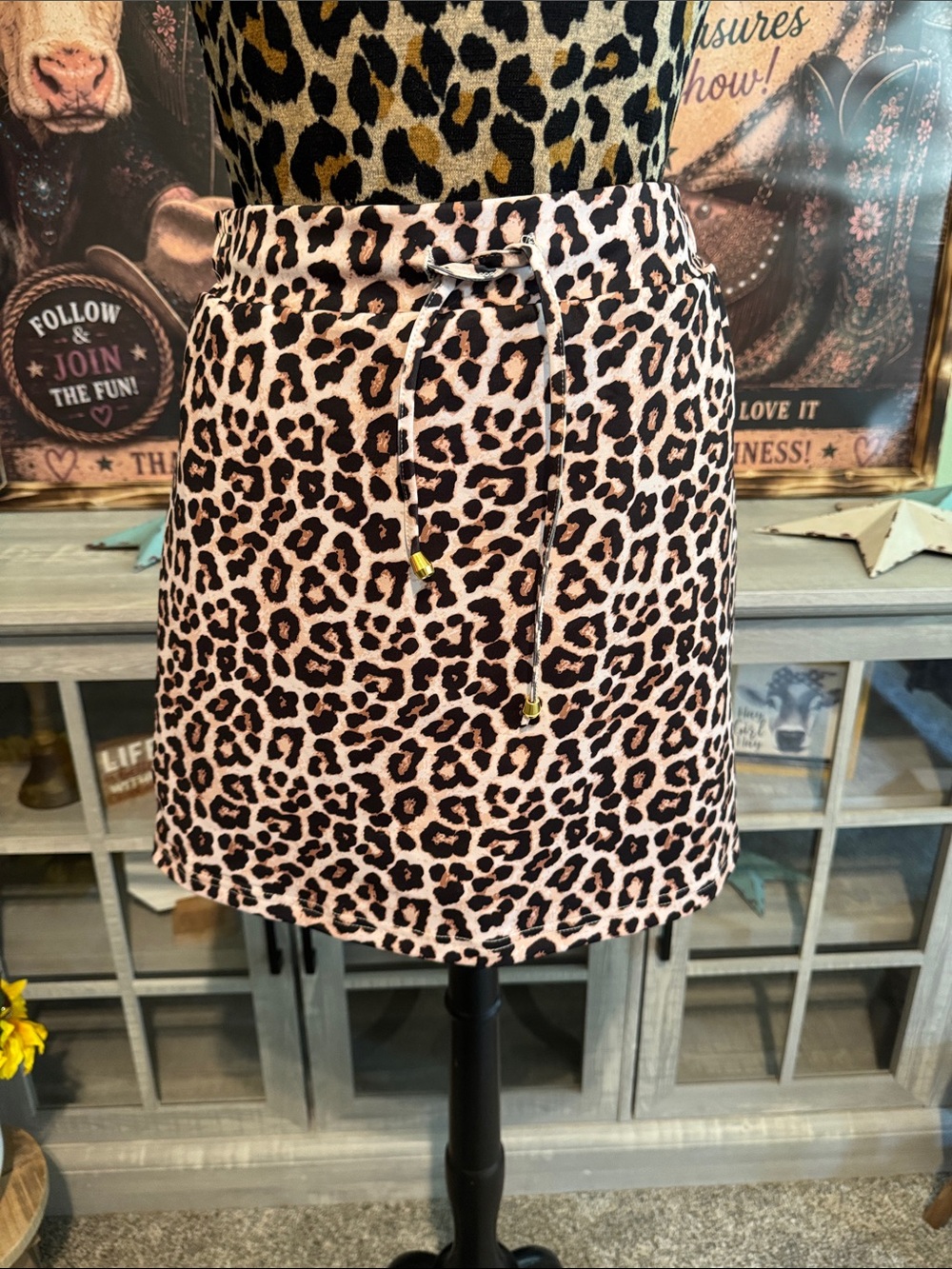 Jess Lea  Tan Leopard Print Knit Skort  Size 2xl